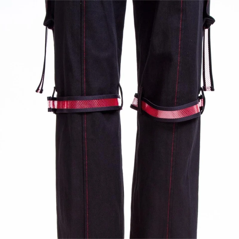 Damen-Grunge-Cutout-Trägerhose Rot