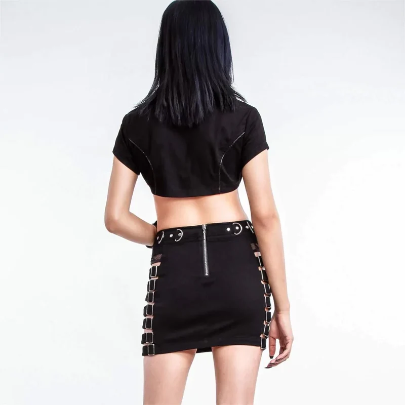 Unregelmäßiges Crop-Top mit Punk-Stehkragen für Damen