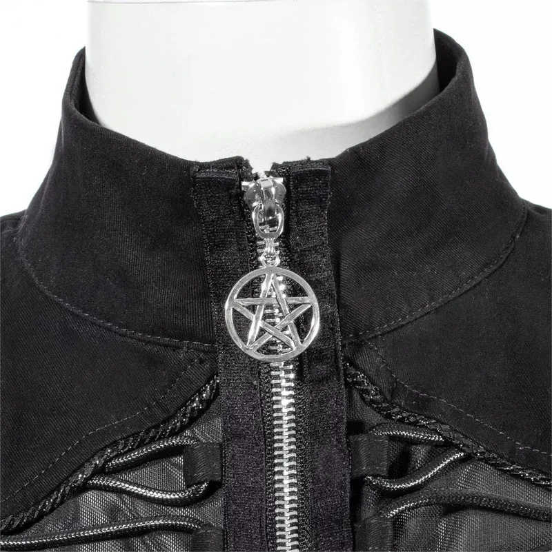 Unregelmäßiges Crop-Top mit Punk-Stehkragen für Damen