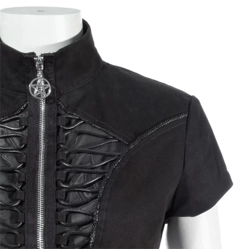 Unregelmäßiges Crop-Top mit Punk-Stehkragen für Damen