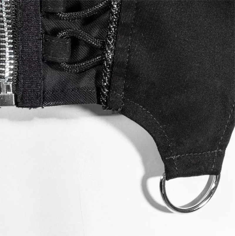 Unregelmäßiges Crop-Top mit Punk-Stehkragen für Damen