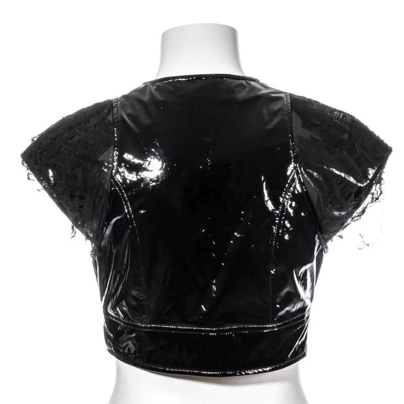 Crop-Top aus zerrissenem Lackleder für Damen