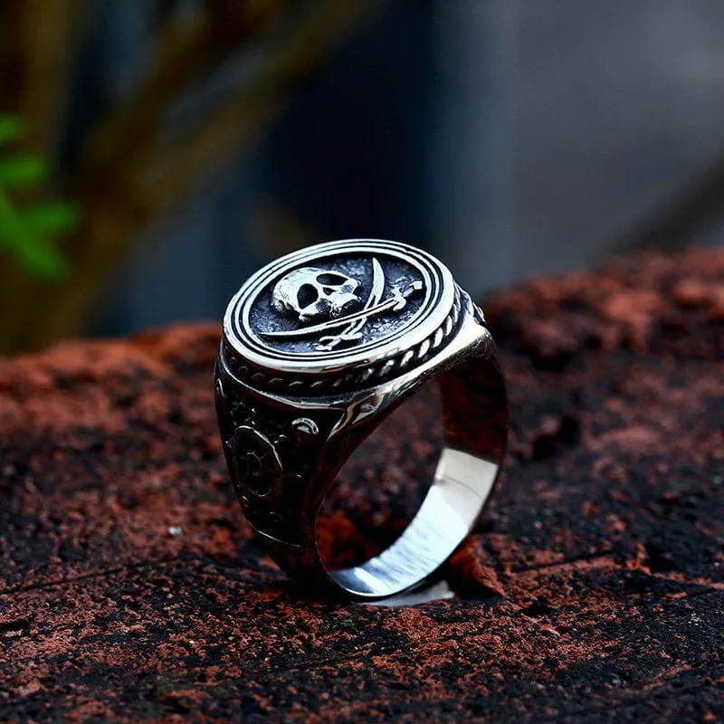 Punk-Piraten-Totenkopf-Ring für Herren