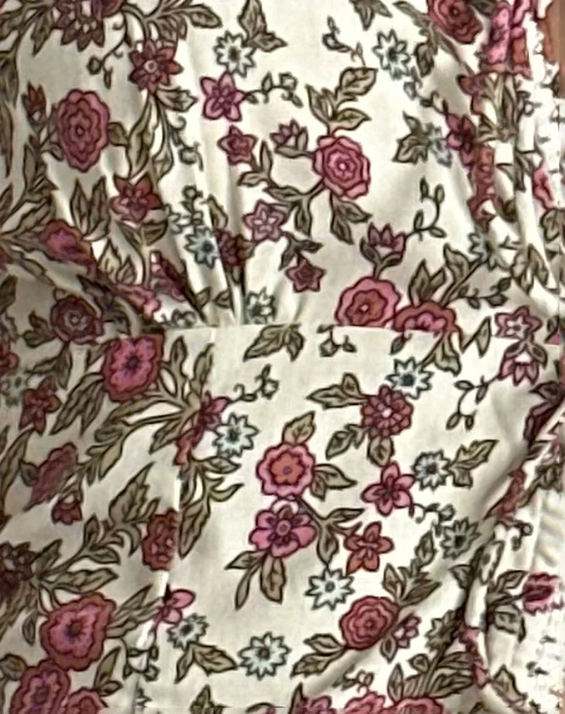 Esau Tie Front Top in Vintage Bloom Elfenbein