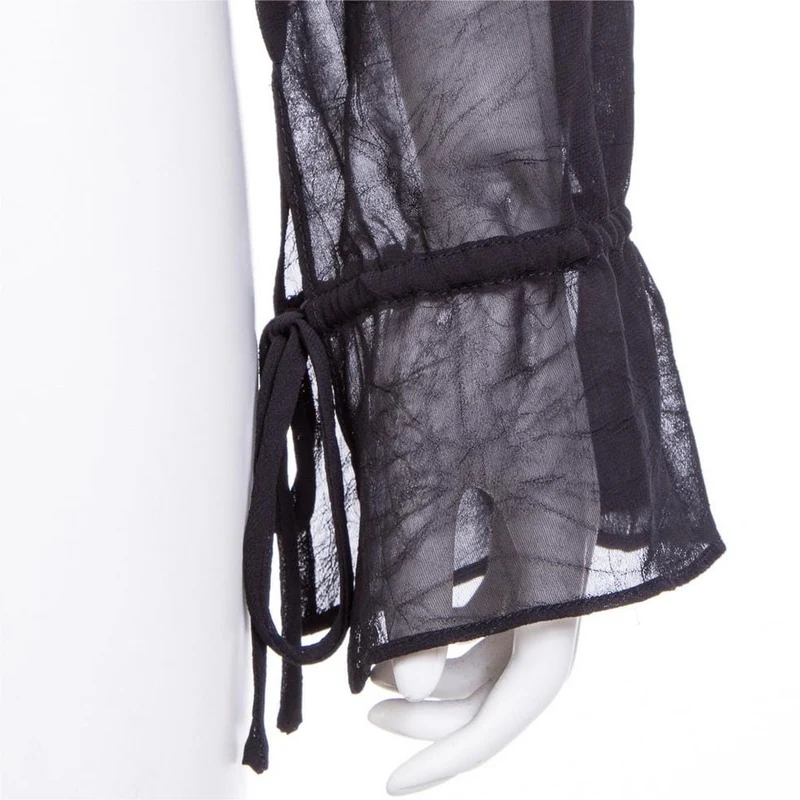 Gothic tiefes, gekräuseltes Spitzenhemd für Damen