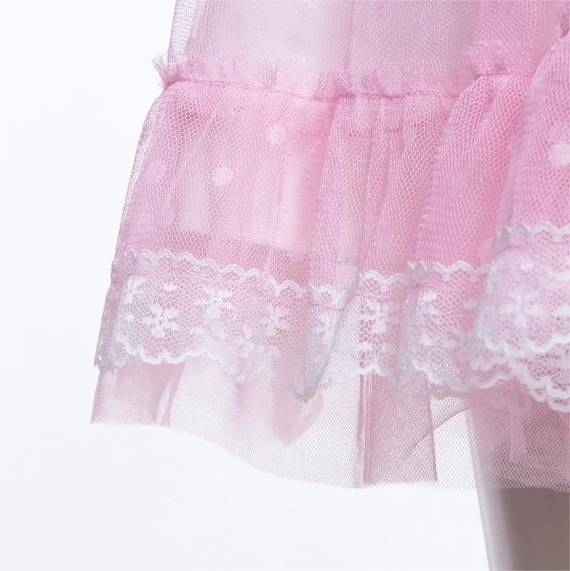 Grunge-Rüschen-Mesh-Rock für Damen mit Kette