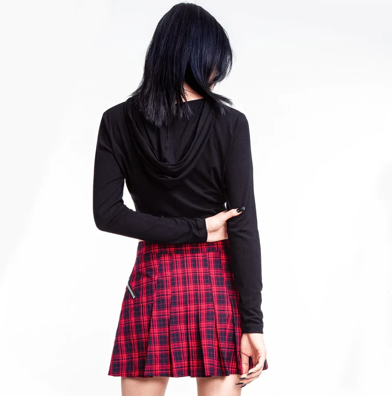 Grunge karierter Faltenrock für Damen