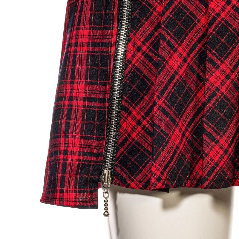 Grunge karierter Faltenrock für Damen