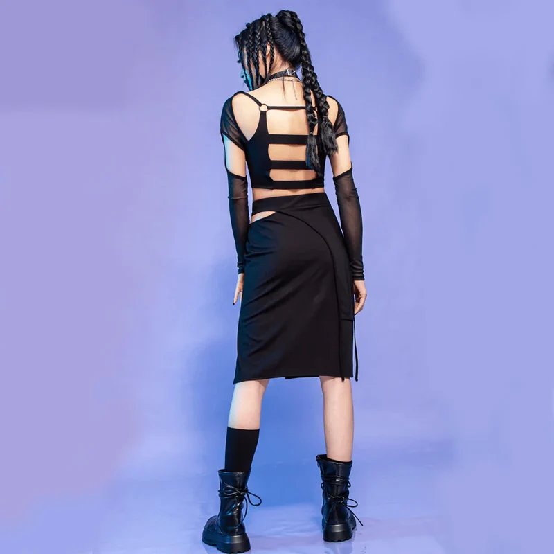 Unregelmäßiger Rock mit Punk-Ausschnitt für Damen