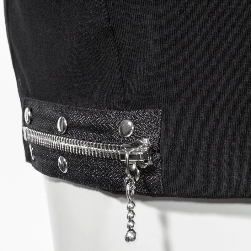 Damen Punk Stehkragen Reißverschluss Bustier