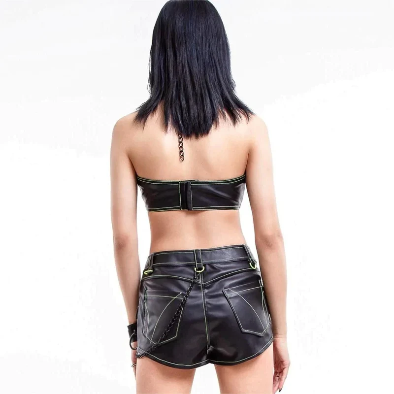 Damen-Punk-Ketten-Neckholder-Bustier