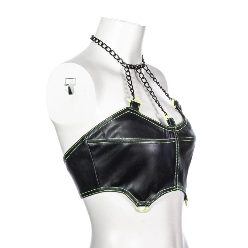 Damen-Punk-Ketten-Neckholder-Bustier