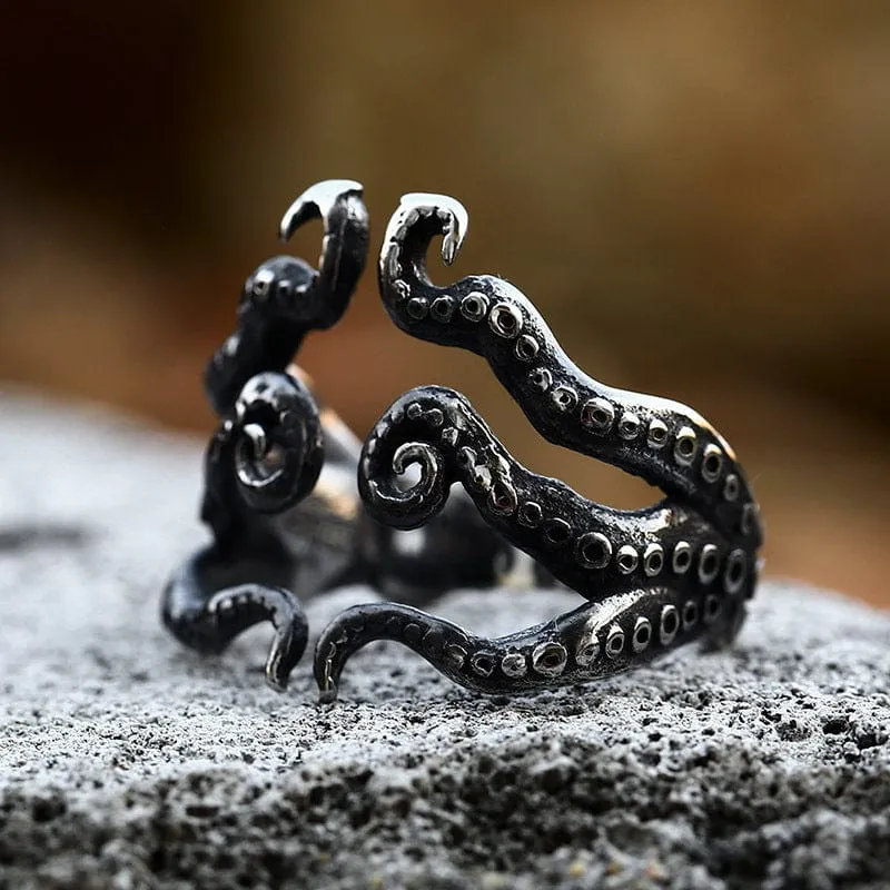 Herren Punk Octopus Tentakelring