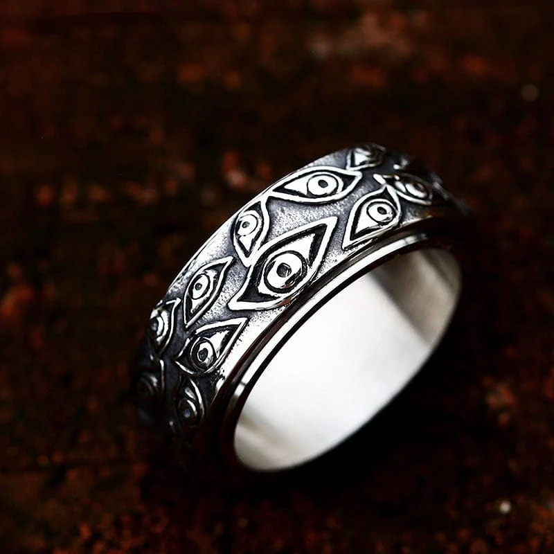 Herren Punk Devil's Eyes Ring