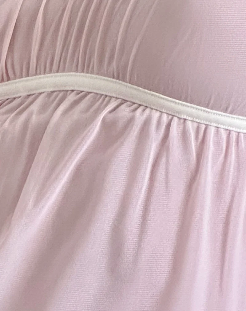 Damaris Cami Top in Rosa mit elfenbeinfarbener Bindung