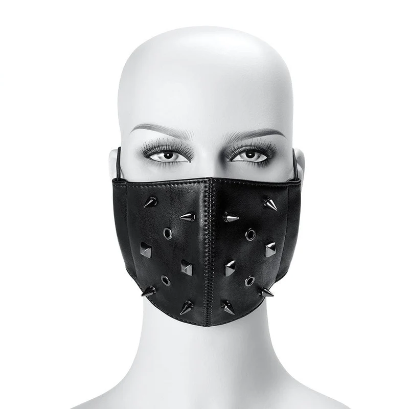 Unisex Steampunk Nieten Kunstleder Maske