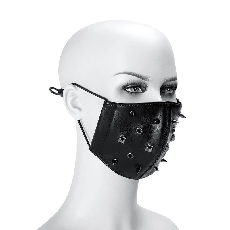 Unisex Steampunk Nieten Kunstleder Maske