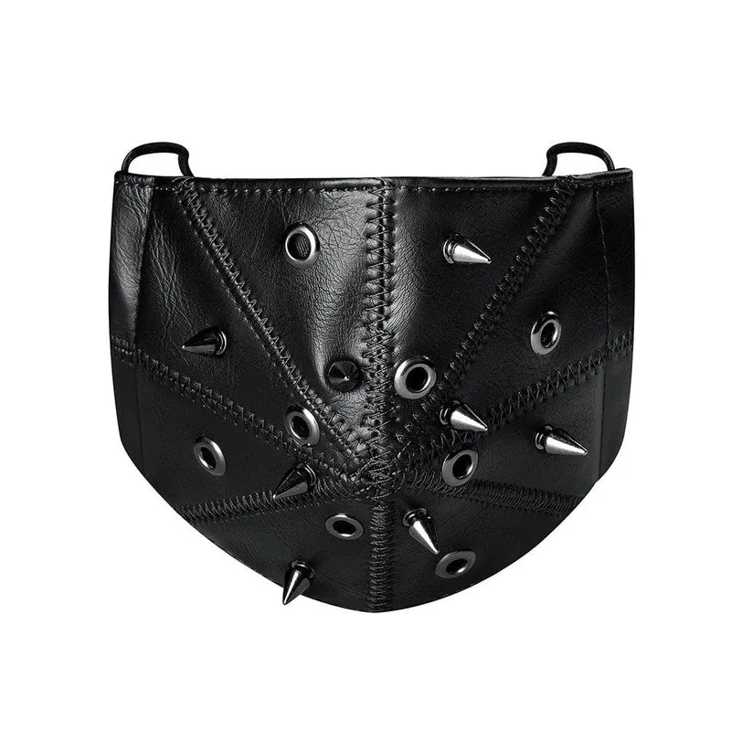 Unisex Steampunk Nieten Kunstleder Maske