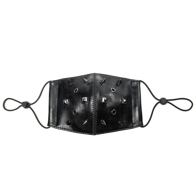 Unisex Steampunk Nieten Kunstleder Maske