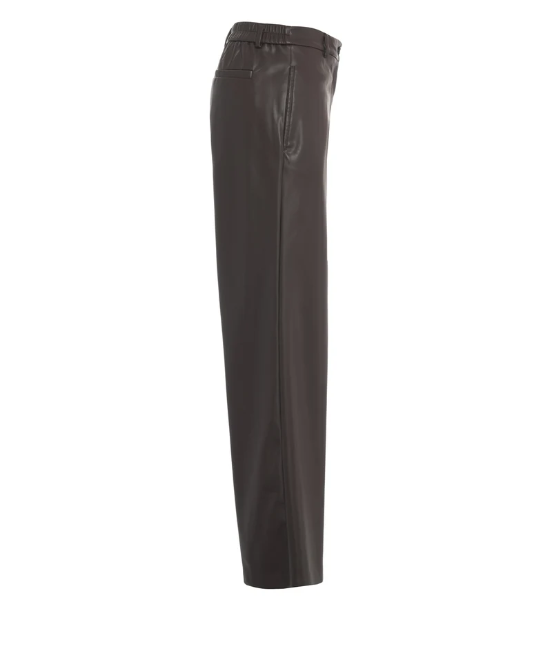 Pantaloni a gamba larga in ecopelle