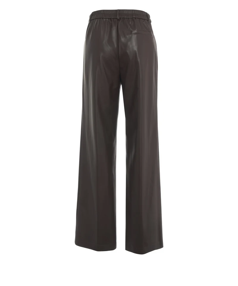 Pantaloni a gamba larga in ecopelle