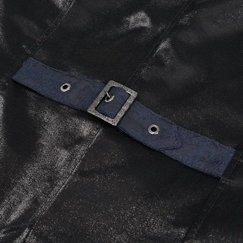 Schwalbenschwanz-Weste mit gotischem Cashew-Print für Herren in Blau