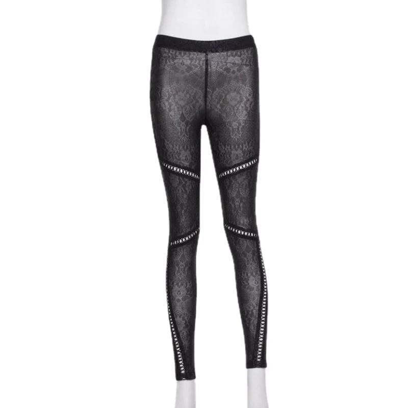 Steampunk-Nähspitzen-Leggings für Damen