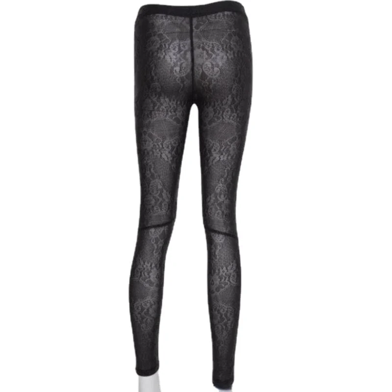 Steampunk-Nähspitzen-Leggings für Damen