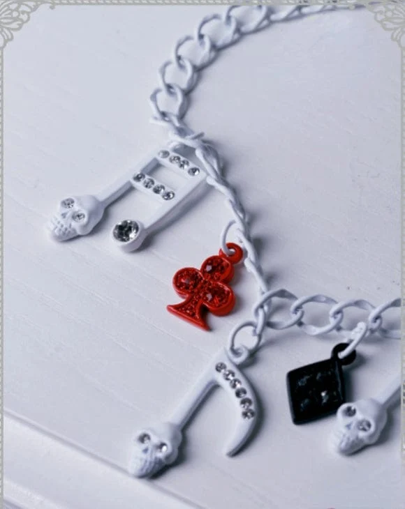 Damen Steampunk Skull Note Diamante Halskette