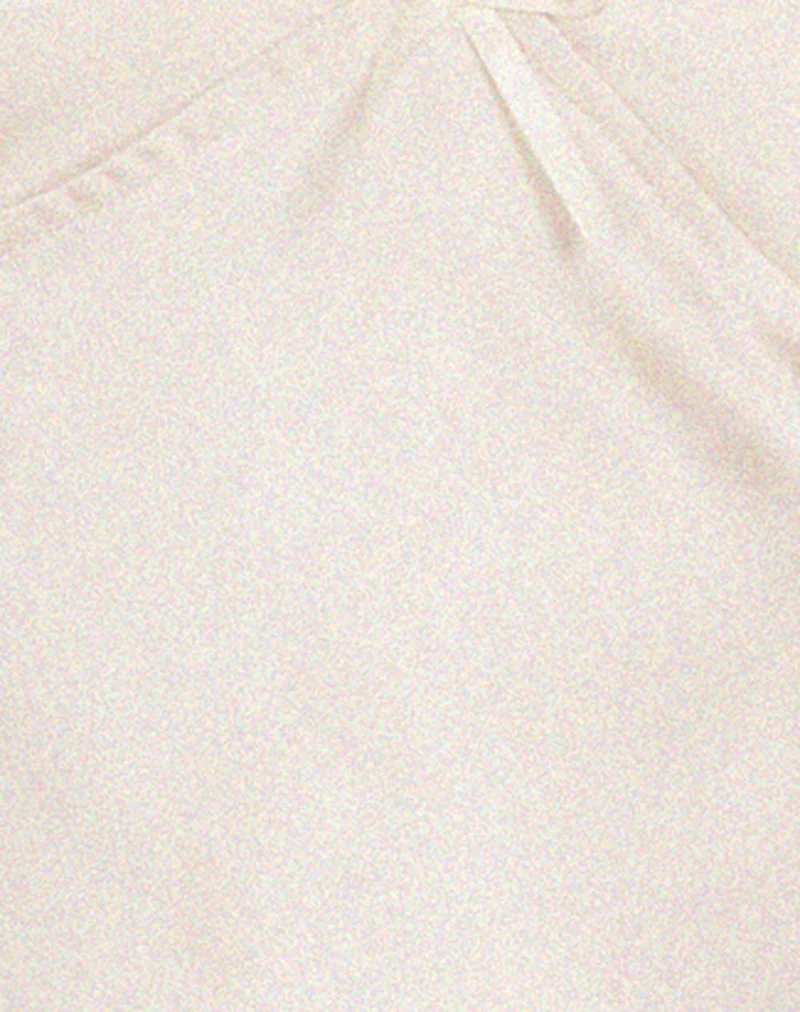 Padil Midikleid aus Satin mit Perlen in Elfenbein