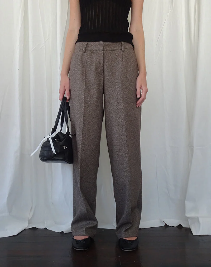 Sirkia Low Rise Tailored Trouser in Dunkelbraun