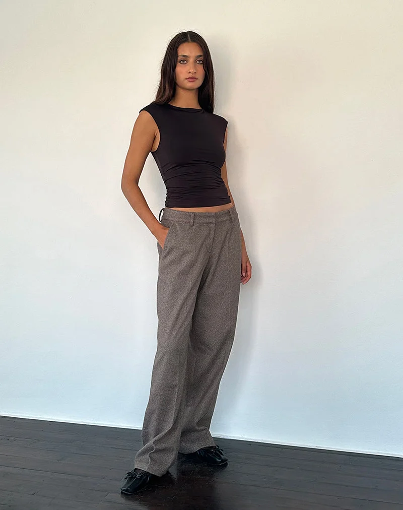 Sirkia Low Rise Tailored Trouser in Dunkelbraun