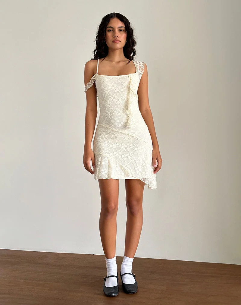Jati Minikleid aus weißer Canina-Rosen-Spitze