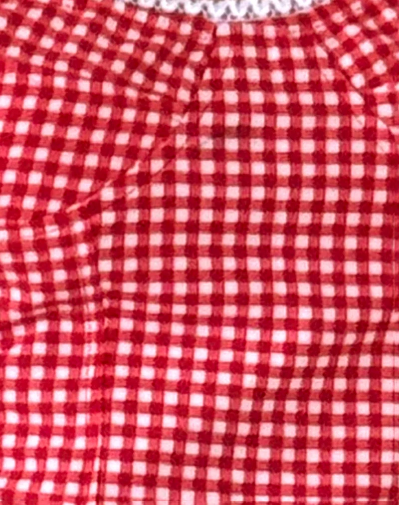 Leif Cami Top aus roter Gingham
