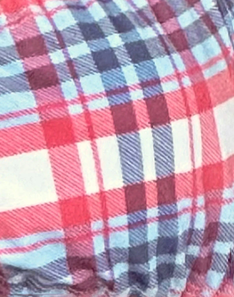 Kaia Bikinioberteil in Pastellrosa Tartan