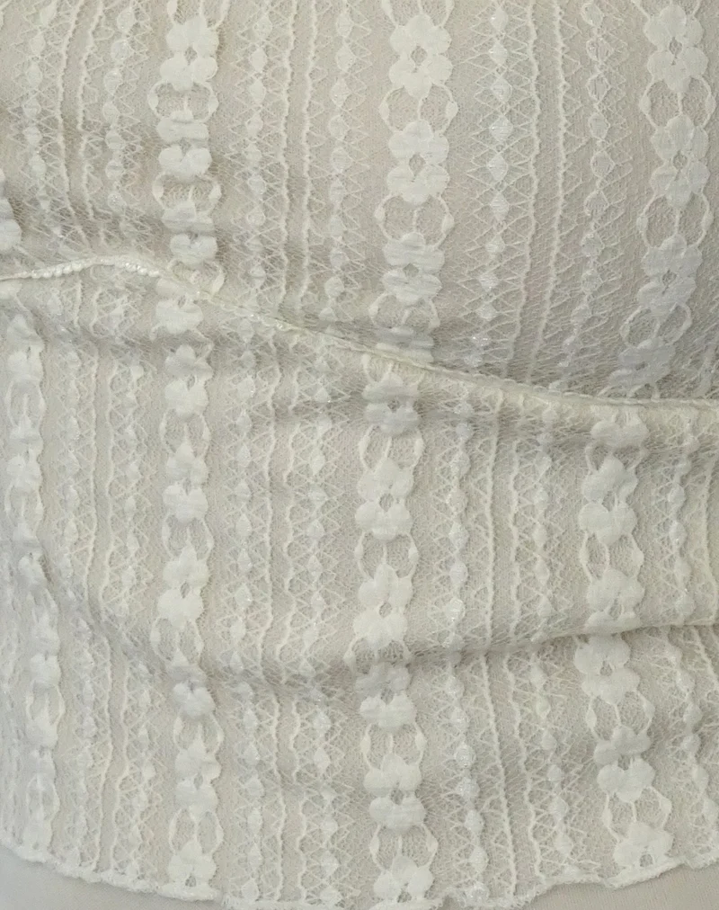 Deska Cami Top aus Spitze Elfenbein