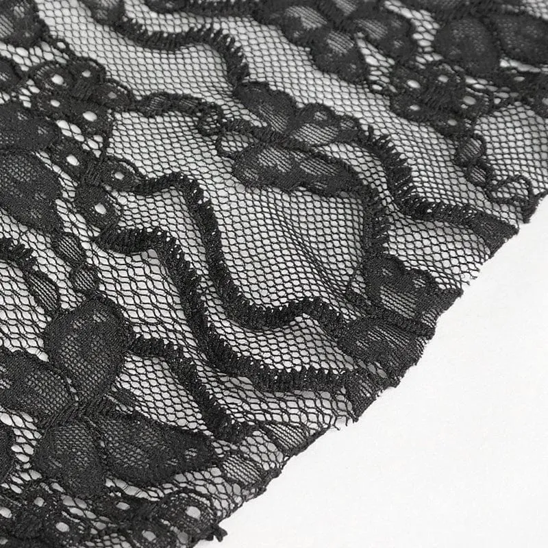 Zweifarbiges, zweifarbiges, gekräuseltes Spitzenhemd mit Puffärmeln für Damen