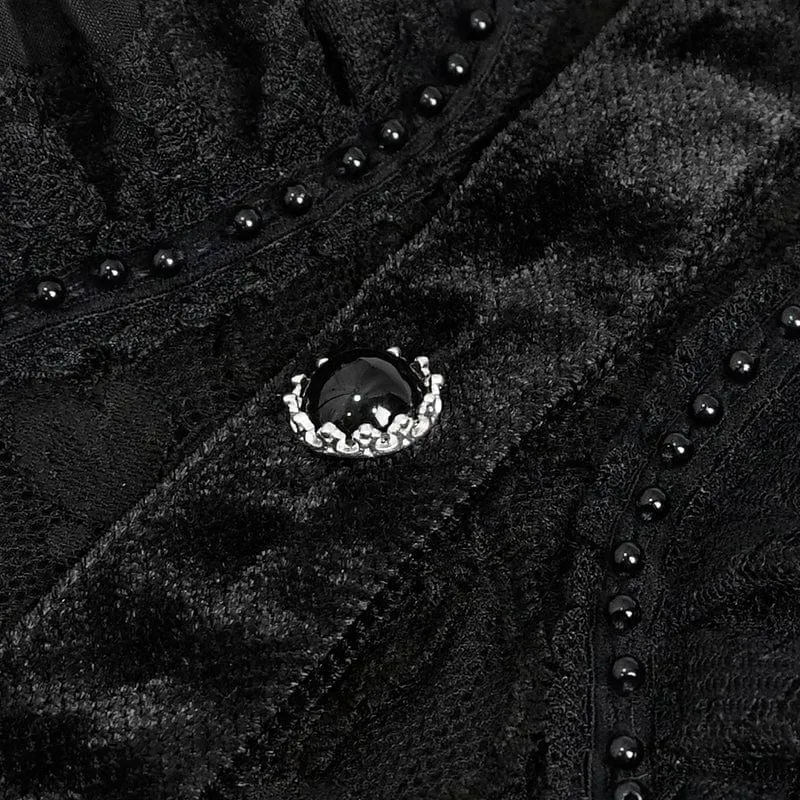 Damen Gothic Puffärmel Rüschen Spitzenhemd
