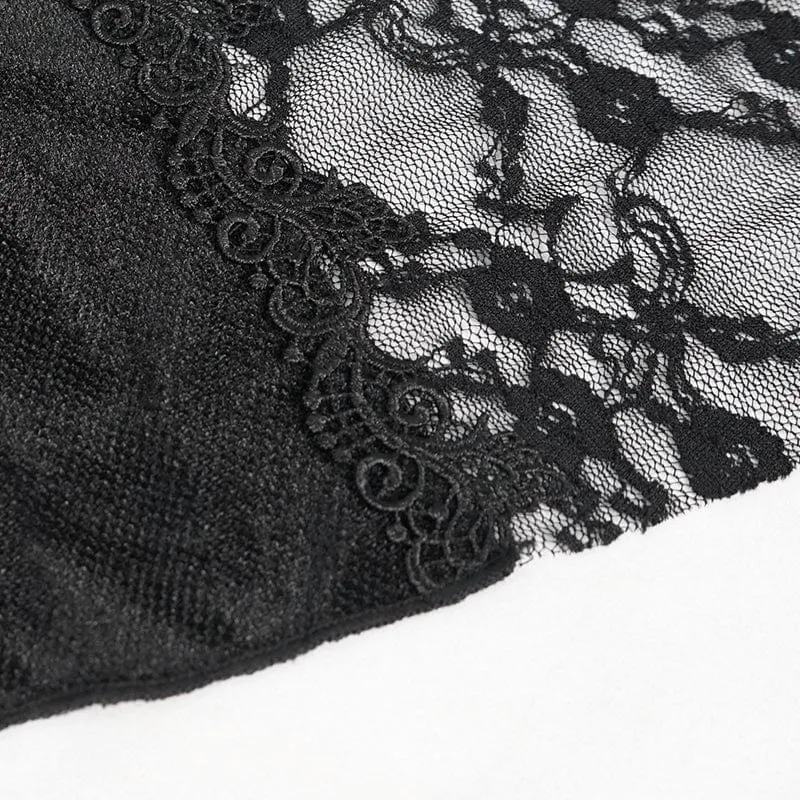 Gothic Riemchen-Splice-Schlaghose für Damen