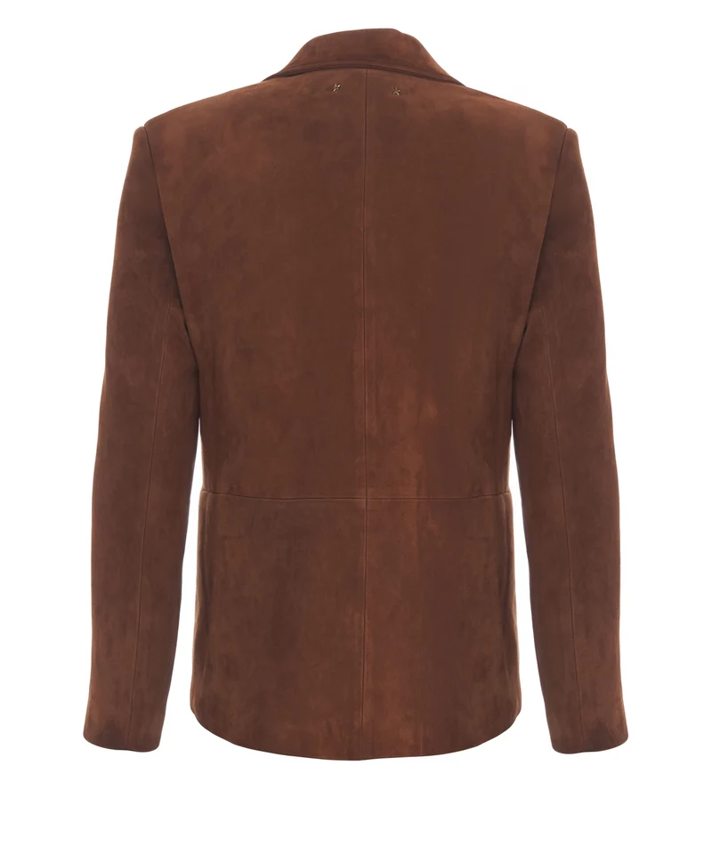 Blazer in pelle scamosciata