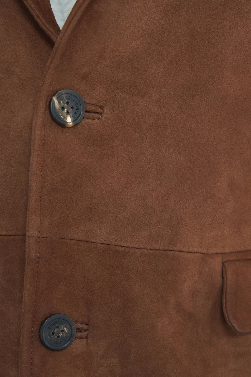 Blazer in pelle scamosciata