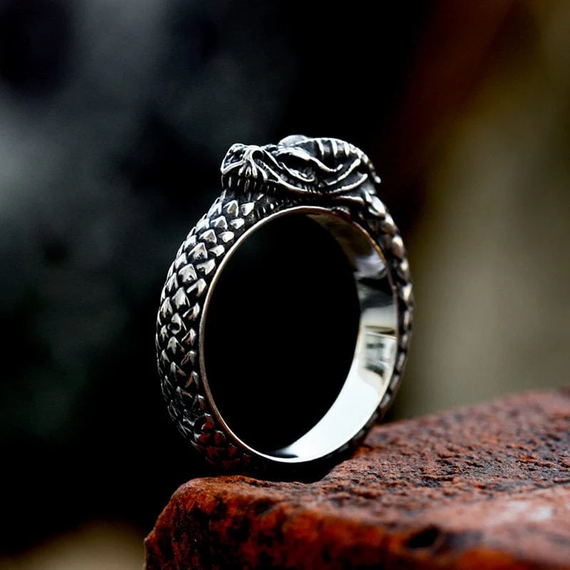Herren-Punk-Ouroboros-Ring