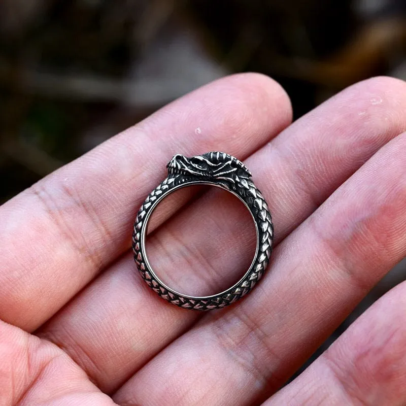Herren-Punk-Ouroboros-Ring