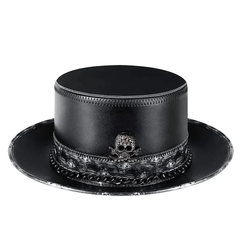 Steampunk genagelter Kunstlederhut für Herren