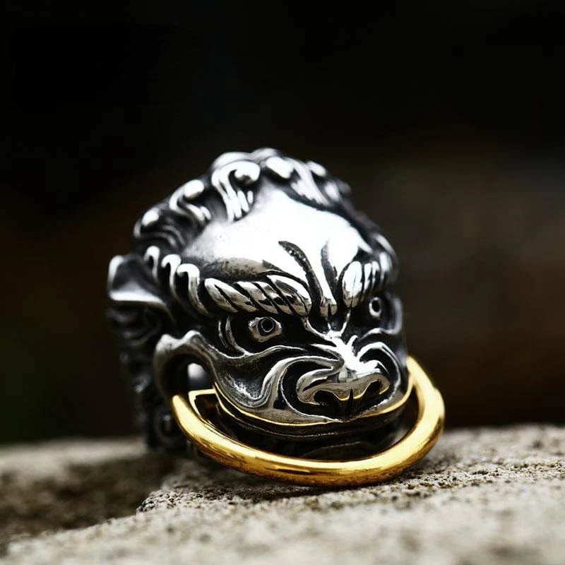 Herren Punk Gatekeeper Beast Ring