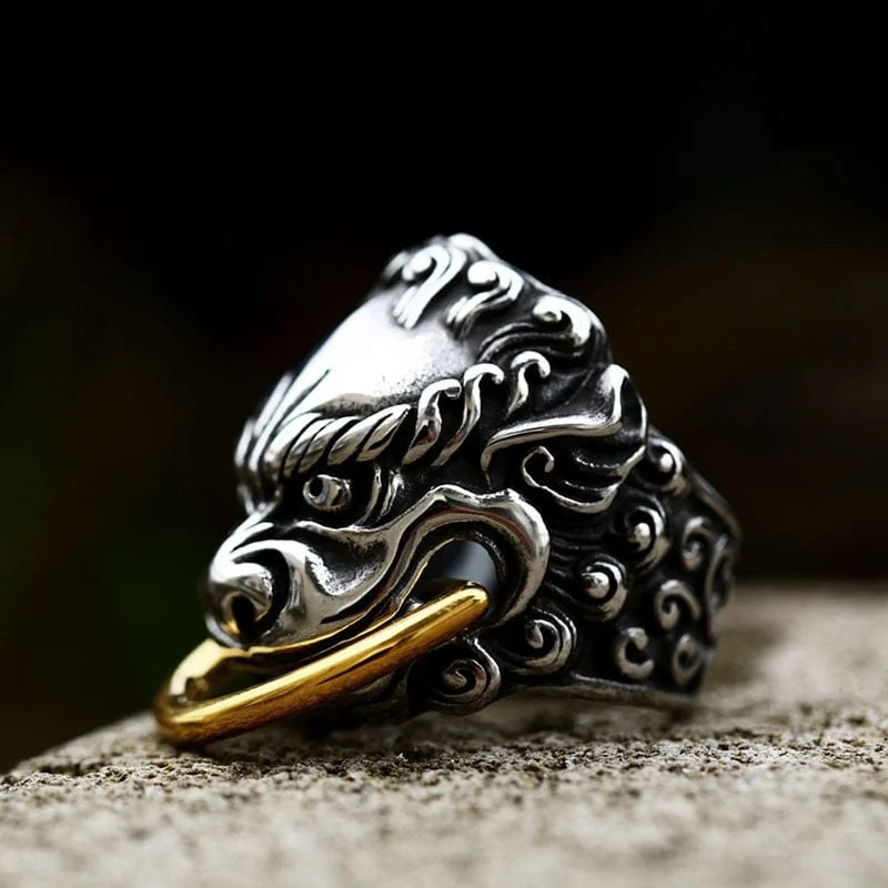 Herren Punk Gatekeeper Beast Ring