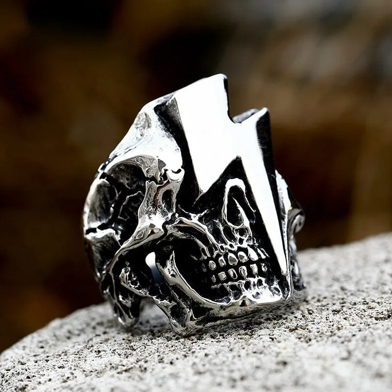 Herren-Punk-Schädel-Kopf-Ring