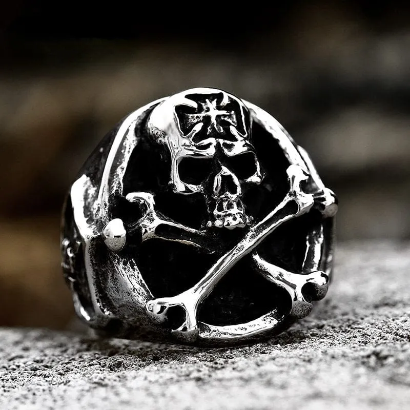 Herren-Punk-Schädel-Kopf-Ring