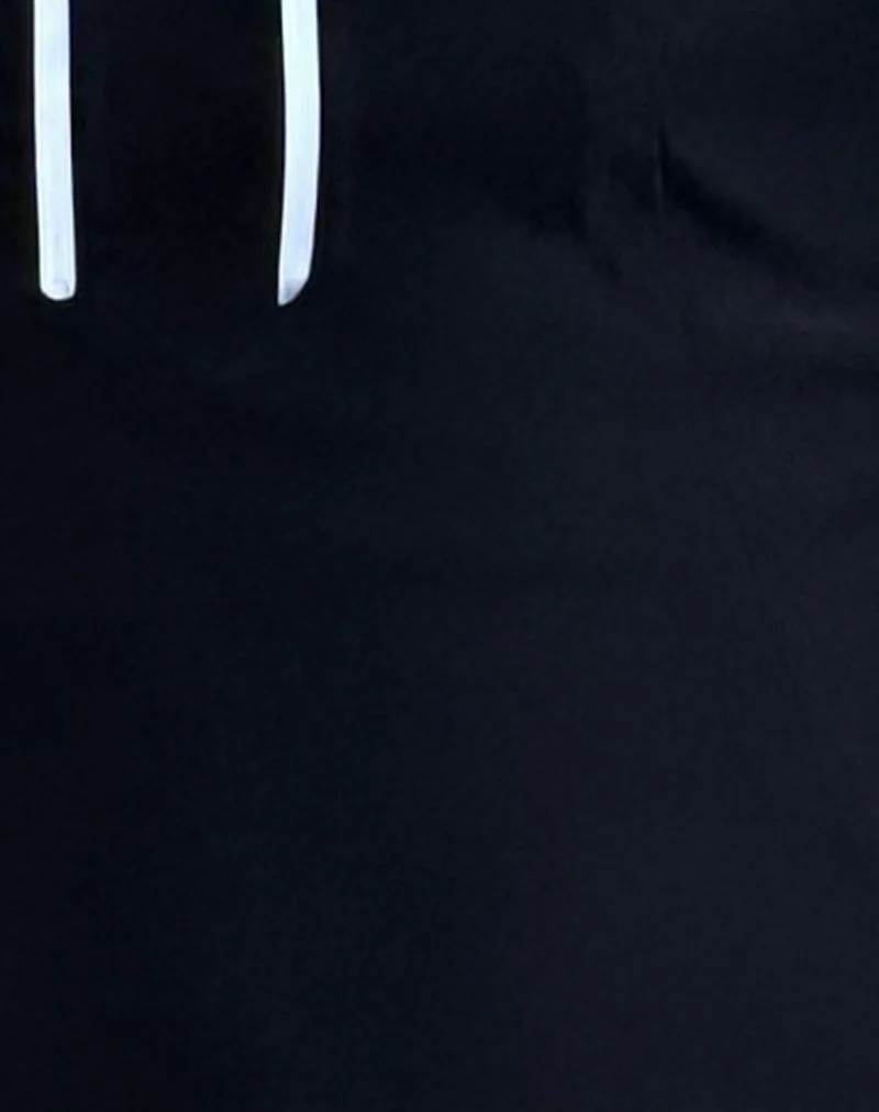 Petula Minikleid in Schwarz mit blauer Kontrastschleife