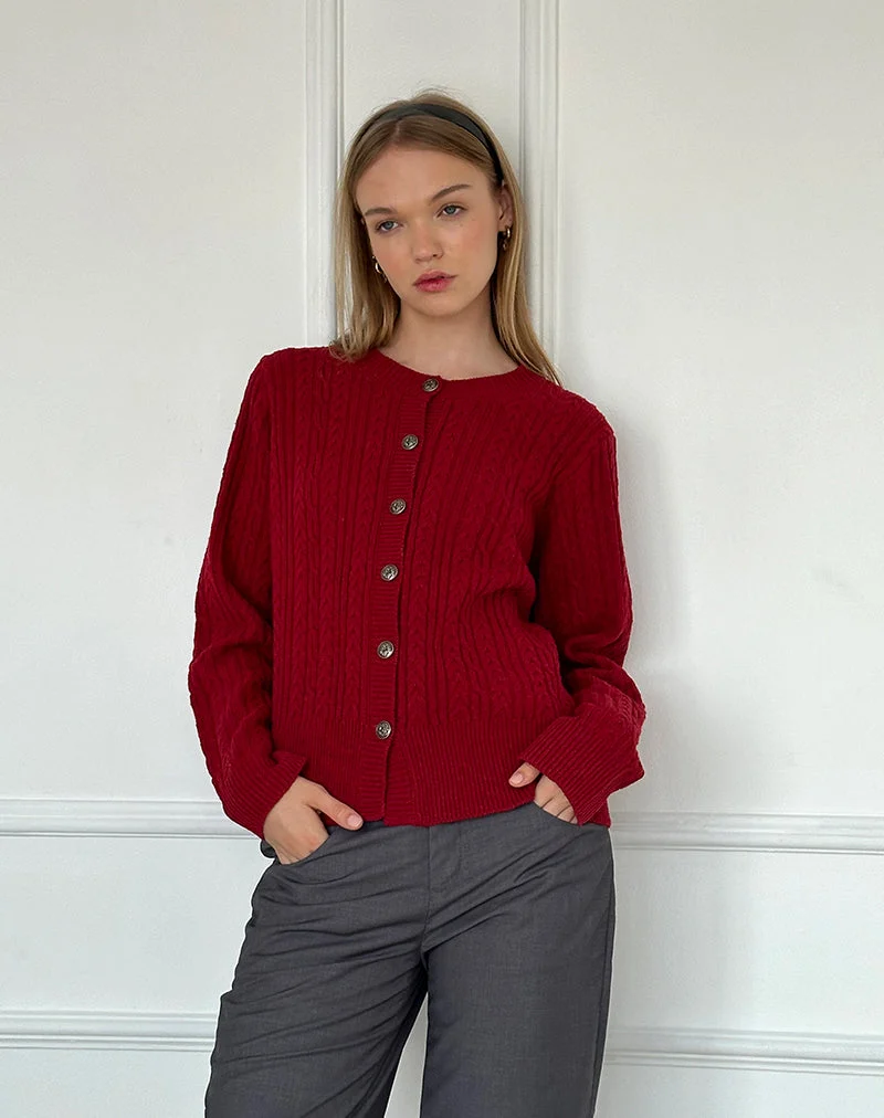 Bavana Strickjacke in Tiefrot
